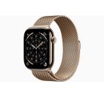 Apple Watch Series 11 | GPS   Cellular, 46mm Gold Titanium Case with Gold Milanese Loop